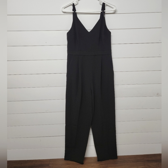 French Connection Pants - Minimalist and Professional French Connection V-neck Jumpsuit with Pockets